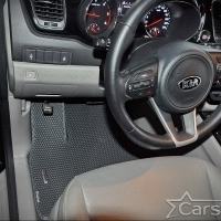 Коврики текстильные на Kia Carnival III (9мест) 2+2 без трансформеров (2014->)