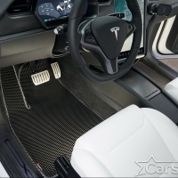 Коврики текстильные на Tesla Model X 6 мест 3 ряда (2015->) 